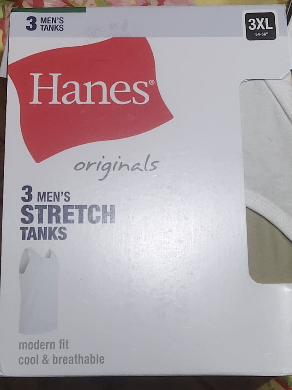 Hanes Originals 3 Men's Stretch Tanks Modern Fit Men's Size 3XL